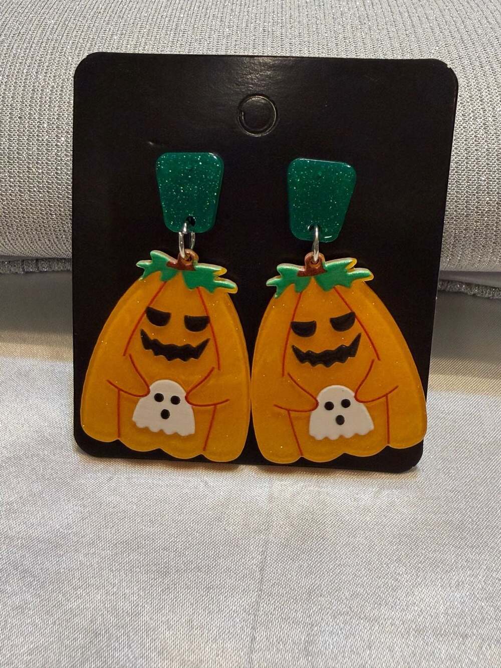 Halloween Pumpkin Ghost Acrylic Drop Earrings